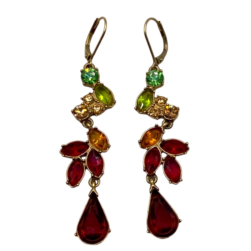 Carolee signed crystal dangle earrings